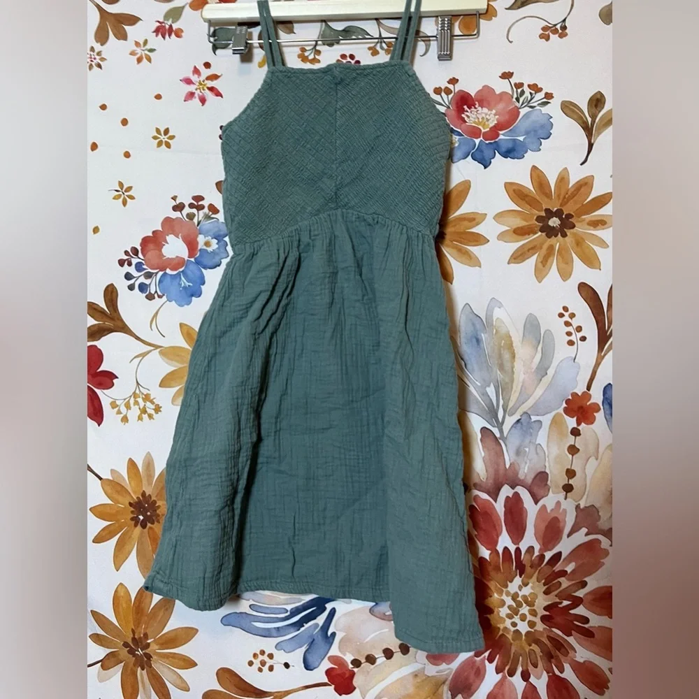 Oshkosh Girls 10 Sage Green Casual School Spring Fall Dress Preppy Comfy